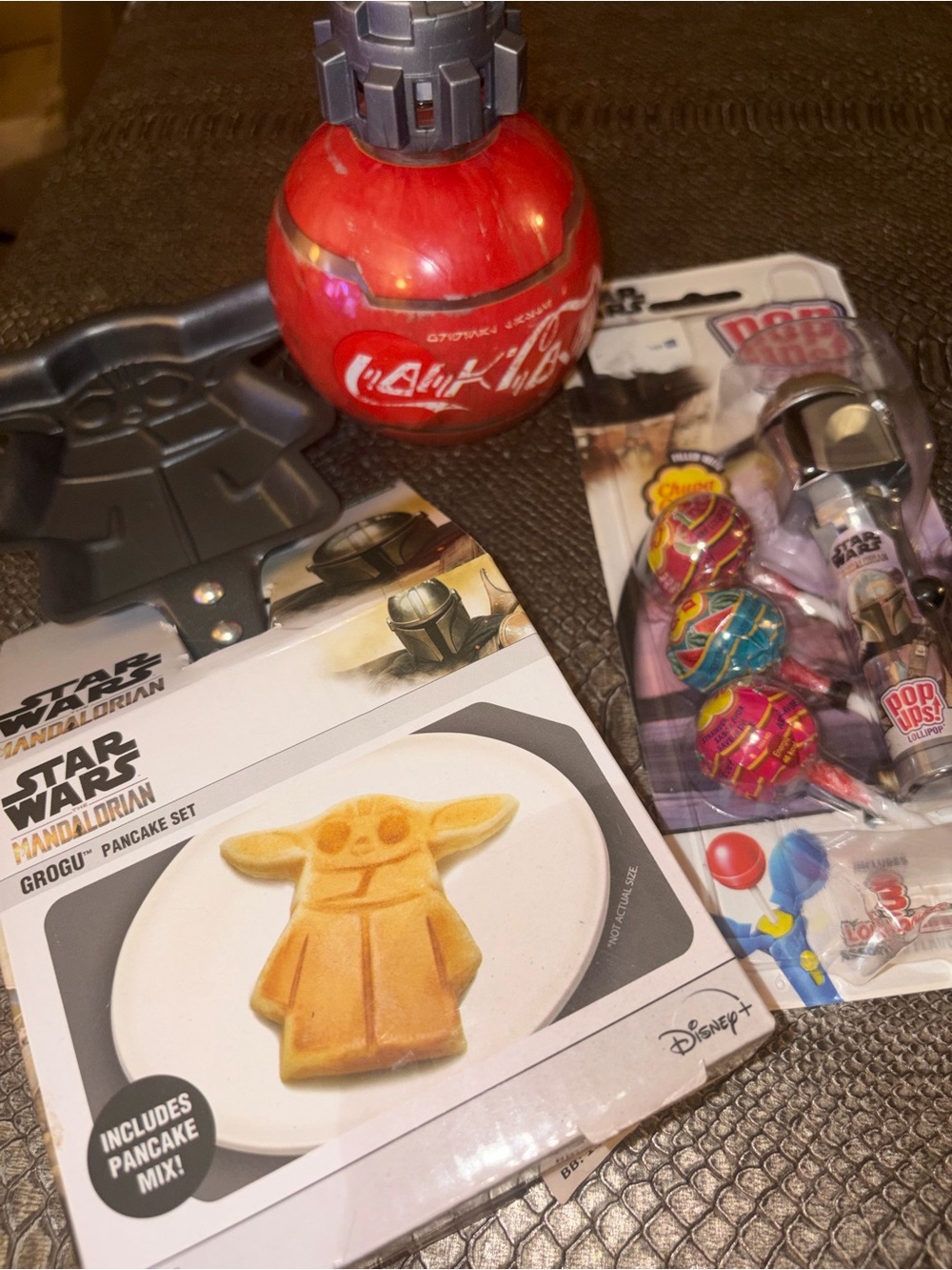 Star Wars The Mandalorian Grogu Pancake Set with Red Capsule Toy Bundle Disney